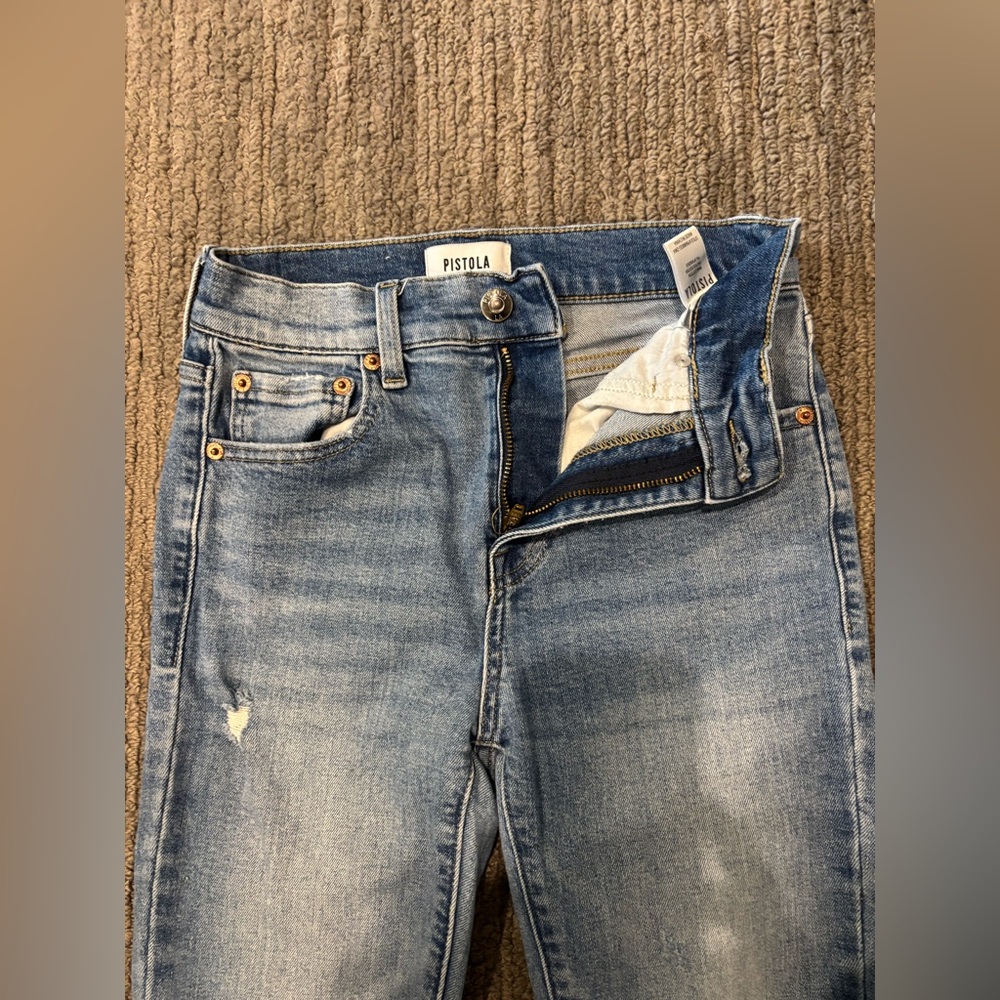 Pistola vintage blue denim straight leg flight boot jeans - Picture 7 of 15